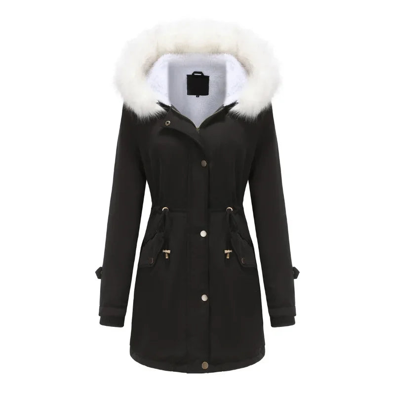 Parka Jacket Sherpa Fleece Lined Hooded Faux Fur Trim Long Winter Coat | Berit