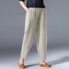FJØRNA women's lightweight summer tapered trousers with elastic waist, casual breathable trousers for warm weather
