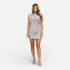 FJØRNA women's slim fit sequin mini dress, elegant cocktail dress with sparkling sequins and stylish design.