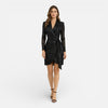 FJØRNA women's sequined blazer dress wrap mini, elegant evening dress with shimmering sequins and tailored fit.