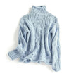 Alice | Women's Turtleneck Cable Print Sweater with High-Neck Cozy for Layering