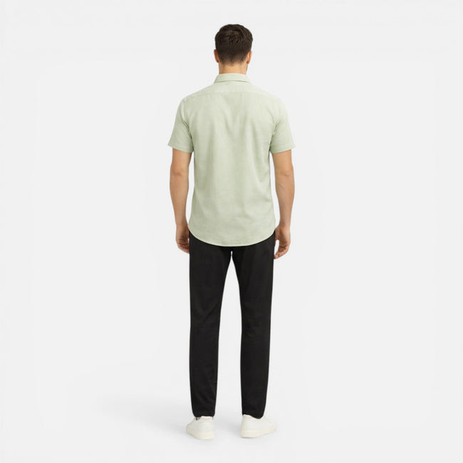 Men's lightweight, breathable summer short sleeve shirt by FJØRNA, slim fit and stylish for warm weather.