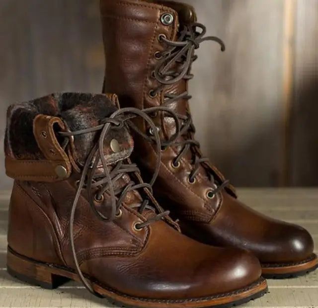Jette | Women's Lace-Up Leather Combat Boots