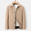 Textured Jacket Men Button Front Classic Collar Patch Pockets