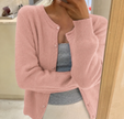 Button Up Cardigan Round Neck Soft Knit Cardigan Sweater | Vilde