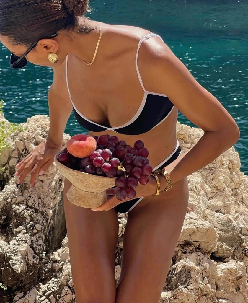 FJØRNA women's feminine cut bikini set in stylish design, featuring a flattering swimwear style and vibrant color.