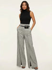 Palazzo Trousers Women High Waist Wide Leg Split Detail