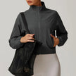 Performance Jacket Women Cropped Zip Front High Neck