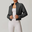 Performance Jacket Women Cropped Zip Front High Neck