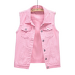 Denim Gilet Women, Sleeveless Button-Front Layering Piece