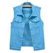 Denim Gilet Women, Sleeveless Button-Front Layering Piece