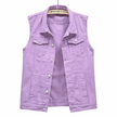 Denim Gilet Women, Sleeveless Button-Front Layering Piece