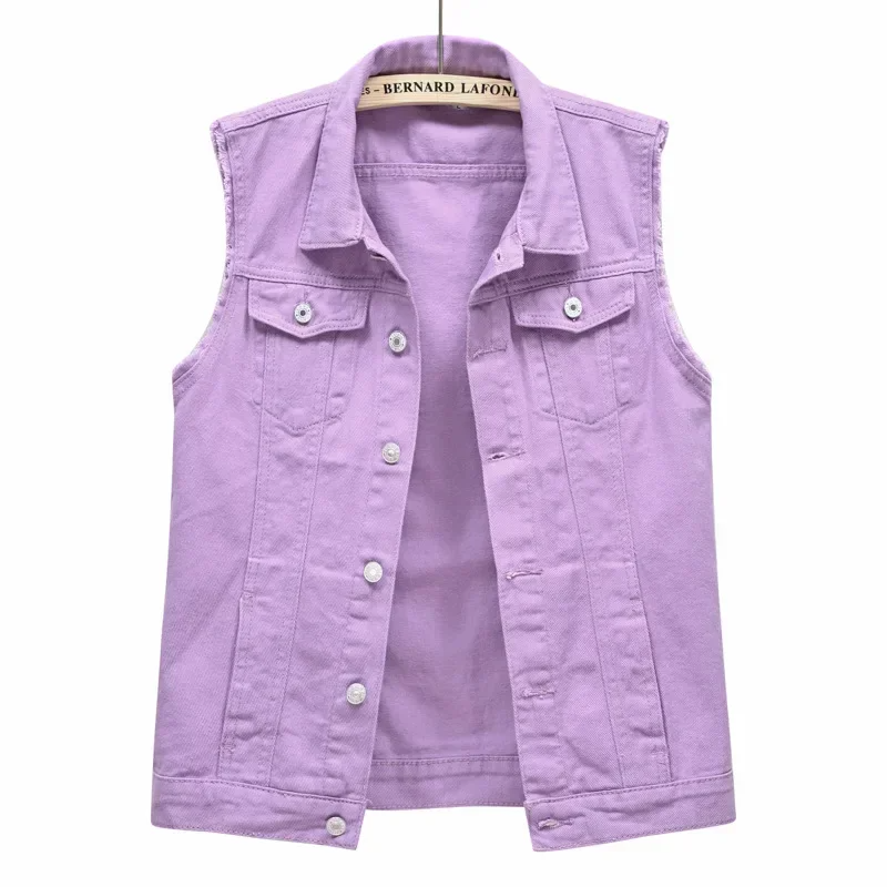 Denim Gilet Women, Sleeveless Button-Front Layering Piece