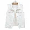 Denim Gilet Women, Sleeveless Button-Front Layering Piece