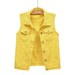 Denim Gilet Women, Sleeveless Button-Front Layering Piece
