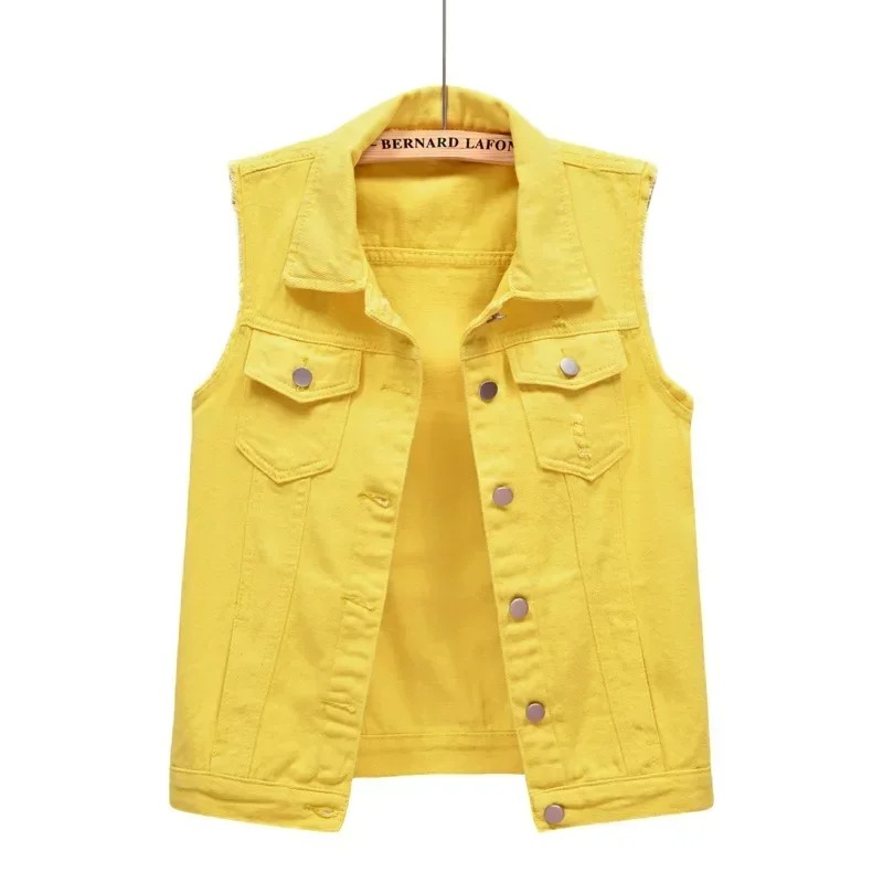 Denim Gilet Women, Sleeveless Button-Front Layering Piece