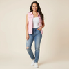 Denim Gilet Women, Sleeveless Button-Front Layering Piece