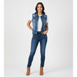 Denim Gilet Women, Sleeveless Button-Front Layering Piece