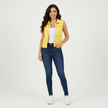Denim Gilet Women, Sleeveless Button-Front Layering Piece