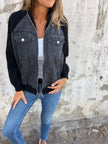 Denim-Look Jacket Women Lightweight Casual Relaxed Fit Layering