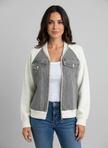 Denim-Look Jacket Women Lightweight Casual Relaxed Fit Layering
