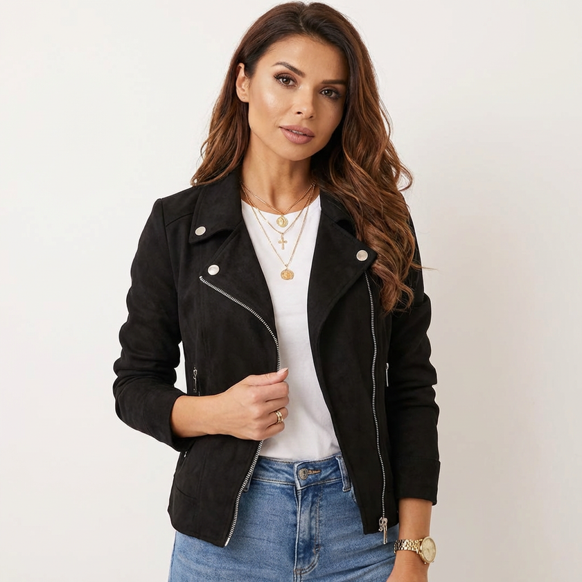 Biker Jacket Women Tailored Fit Classic Biker Design