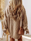 Cable Knit Sweater Dress Women Long Sleeve Relaxed Fit