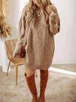 Cable Knit Sweater Dress Women Long Sleeve Relaxed Fit