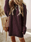 Cable Knit Sweater Dress Women Long Sleeve Relaxed Fit