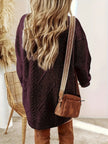 Cable Knit Sweater Dress Women Long Sleeve Relaxed Fit