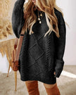 Cable Knit Sweater Dress Women Long Sleeve Relaxed Fit