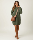 Cable Knit Sweater Dress Women Long Sleeve Relaxed Fit