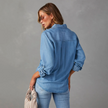 Denim Shirt Women, Soft-Wash Relaxed Fit Button-Front Blouse