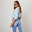 Denim Shirt Women, Soft-Wash Relaxed Fit Button-Front Blouse