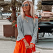Knit Sweater Women Striped Relaxed Fit Soft Lightweight