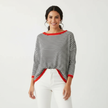 Knit Sweater Women Striped Relaxed Fit Soft Lightweight