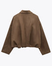 Suede Jacket Women Oversized Neutral with Deep Pockets