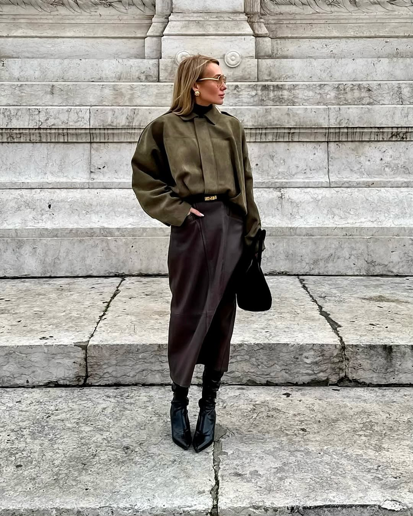 Suede Jacket Women Oversized Neutral with Deep Pockets