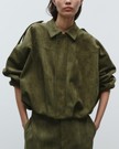 Suede Jacket Women Oversized Neutral with Deep Pockets