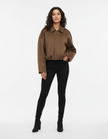 Suede Jacket Women Oversized Neutral with Deep Pockets