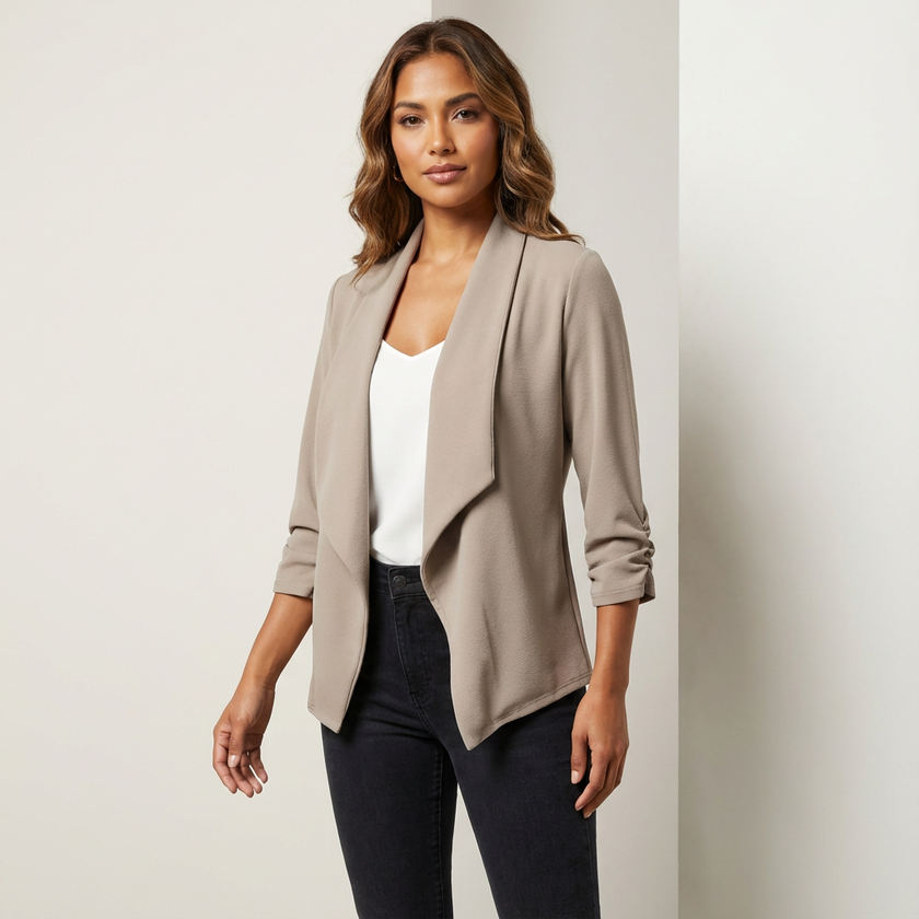 Blazer Women Open Front Long Sleeve Tailored Relaxed