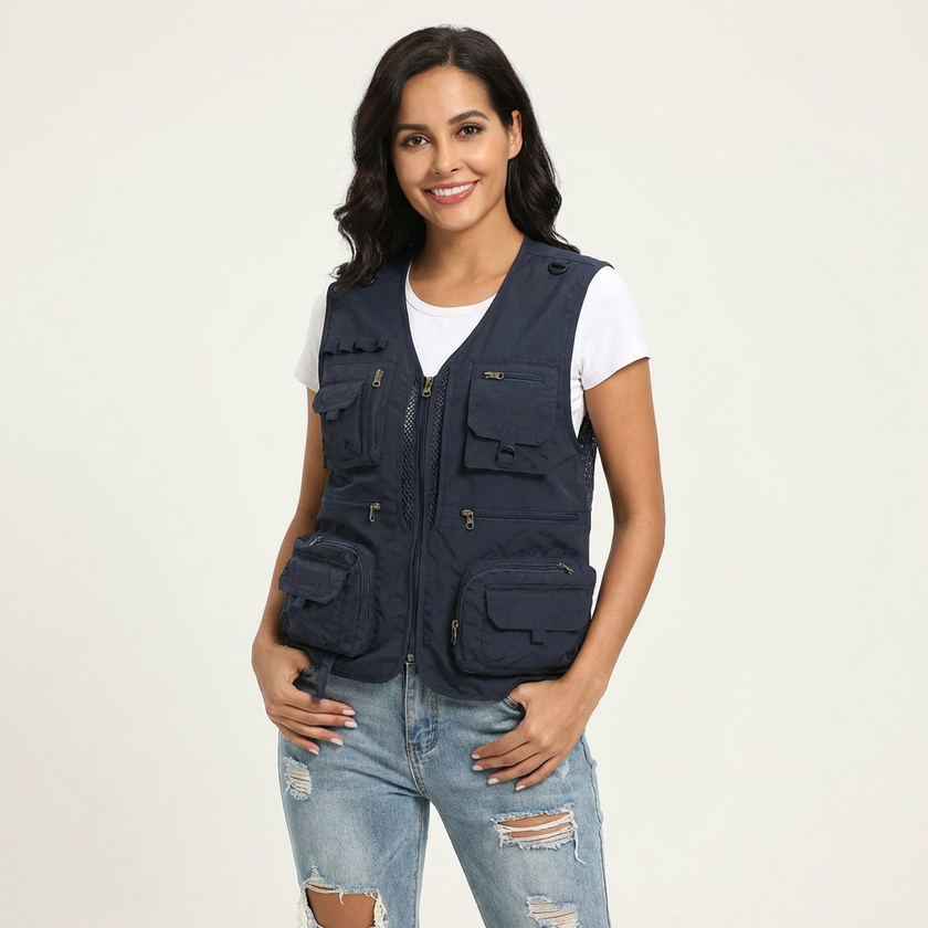 Utility Vest Women Sleeveless Multi Pocket Lightweight