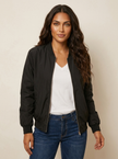 Bomber Jacket Women Lightweight Ribbed Cuffs Casual