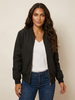 Bomber Jacket Women Lightweight Ribbed Cuffs Casual