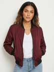 Bomber Jacket Women Lightweight Ribbed Cuffs Casual