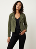 Biker Jacket Women Suede Asymmetric Zip Tailored Fit