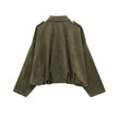 Jacket Women Suede Look Oversized Button Front Relaxed Fit