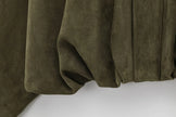 Jacket Women Suede Look Oversized Button Front Relaxed Fit