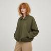 Jacket Women Suede Look Oversized Button Front Relaxed Fit