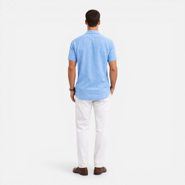 Men's lightweight summer short sleeve shirt by FJØRNA, breathable fabric ideal for warm weather.